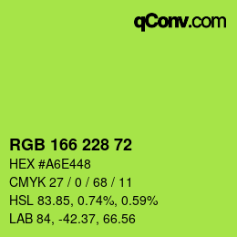 Color code: RGB 166 228 72 | qconv.com