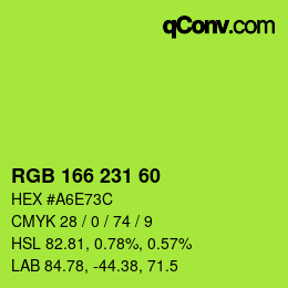 颜色代码: RGB 166 231 60 | qconv.com