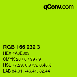 Color code: RGB 166 232 3 | qconv.com