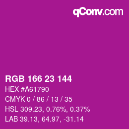 颜色代码: RGB 166 23 144 | qconv.com