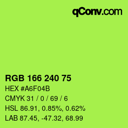 Código de color: RGB 166 240 75 | qconv.com