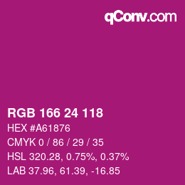 颜色代码: RGB 166 24 118 | qconv.com