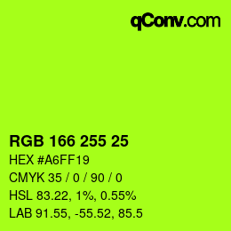 Color code: RGB 166 255 25 | qconv.com