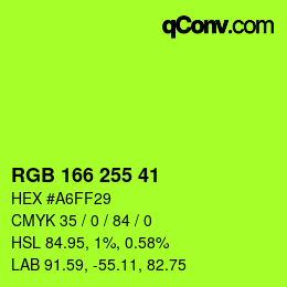 Color code: RGB 166 255 41 | qconv.com