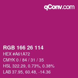 Color code: RGB 166 26 114 | qconv.com
