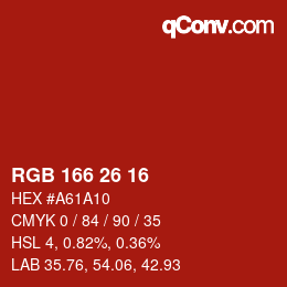 Color code: RGB 166 26 16 | qconv.com
