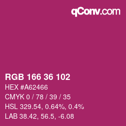 Code couleur: RGB 166 36 102 | qconv.com
