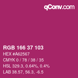 Color code: RGB 166 37 103 | qconv.com