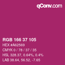カラーコード: RGB 166 37 105 | qconv.com