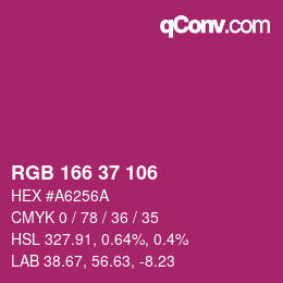 Color code: RGB 166 37 106 | qconv.com