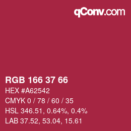 カラーコード: RGB 166 37 66 | qconv.com