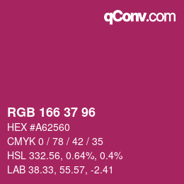 カラーコード: RGB 166 37 96 | qconv.com