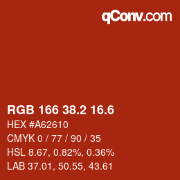 カラーコード: RGB 166 38.2 16.6 | qconv.com