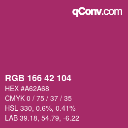 Color code: RGB 166 42 104 | qconv.com