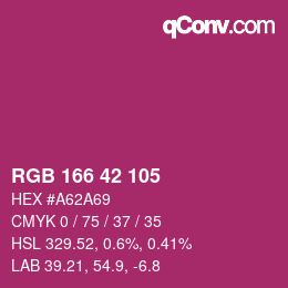 カラーコード: RGB 166 42 105 | qconv.com