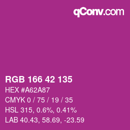 カラーコード: RGB 166 42 135 | qconv.com