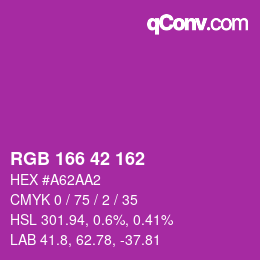 Código de color: RGB 166 42 162 | qconv.com