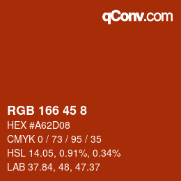 カラーコード: RGB 166 45 8 | qconv.com
