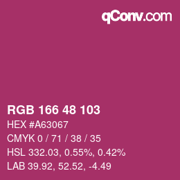Color code: RGB 166 48 103 | qconv.com