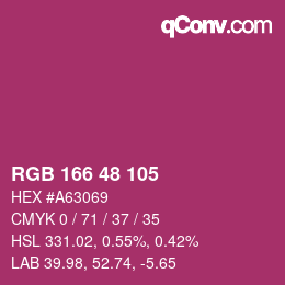 Color code: RGB 166 48 105 | qconv.com