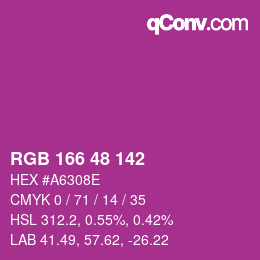 Color code: RGB 166 48 142 | qconv.com