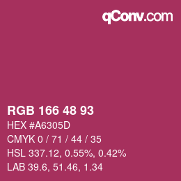 カラーコード: RGB 166 48 93 | qconv.com