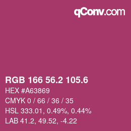 カラーコード: RGB 166 56.2 105.6 | qconv.com
