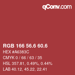 カラーコード: RGB 166 56.6 60.6 | qconv.com