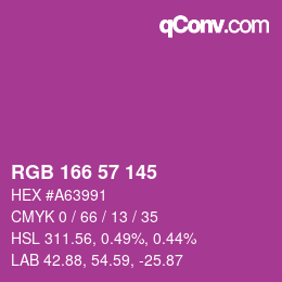 Color code: RGB 166 57 145 | qconv.com