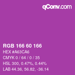 カラーコード: RGB 166 60 166 | qconv.com