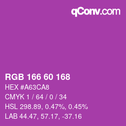 カラーコード: RGB 166 60 168 | qconv.com