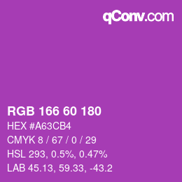 颜色代码: RGB 166 60 180 | qconv.com