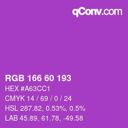 カラーコード: RGB 166 60 193 | qconv.com