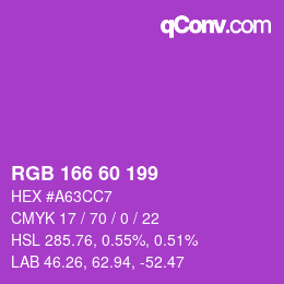 カラーコード: RGB 166 60 199 | qconv.com