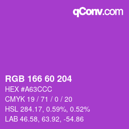 カラーコード: RGB 166 60 204 | qconv.com