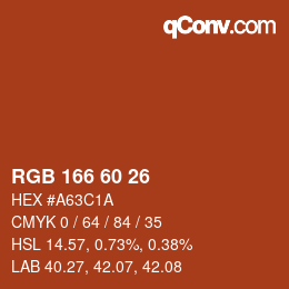 カラーコード: RGB 166 60 26 | qconv.com