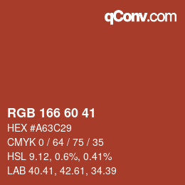 カラーコード: RGB 166 60 41 | qconv.com