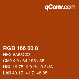 Color code: RGB 166 60 8 | qconv.com