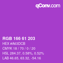カラーコード: RGB 166 61 203 | qconv.com