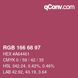 Color code: RGB 166 68 97 | qconv.com