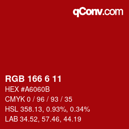 Color code: RGB 166 6 11 | qconv.com