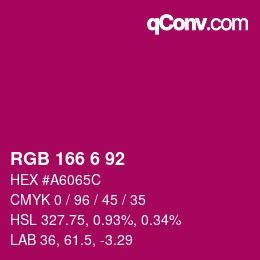 Color code: RGB 166 6 92 | qconv.com