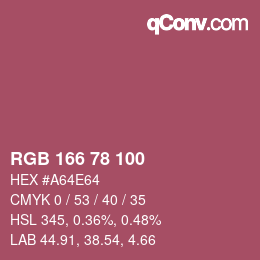 Color code: RGB 166 78 100 | qconv.com