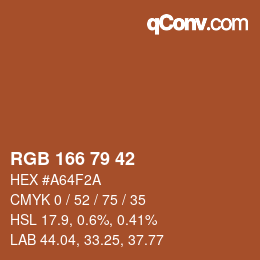 カラーコード: RGB 166 79 42 | qconv.com