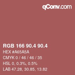カラーコード: RGB 166 90.4 90.4 | qconv.com