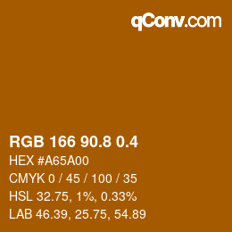 カラーコード: RGB 166 90.8 0.4 | qconv.com