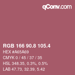 カラーコード: RGB 166 90.8 105.4 | qconv.com