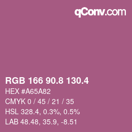 カラーコード: RGB 166 90.8 130.4 | qconv.com
