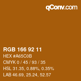 カラーコード: RGB 166 92 11 | qconv.com
