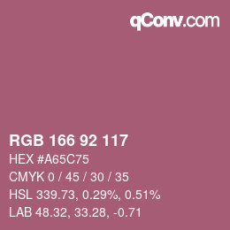 カラーコード: RGB 166 92 117 | qconv.com